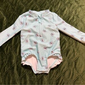 Carter's Light Blue Floral Infant Swim One Piece